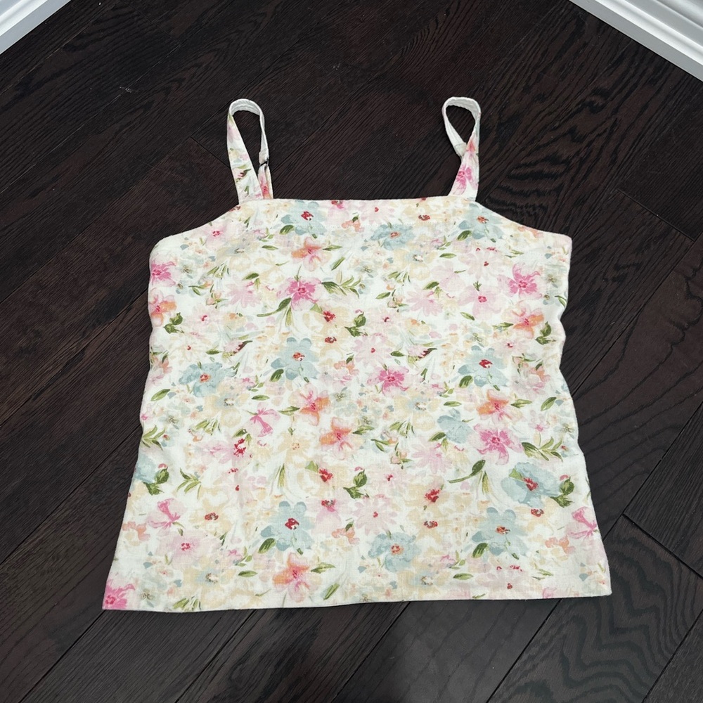 Abercrombie & Fitch ~ pink floral linen set - Picture 3 of 5